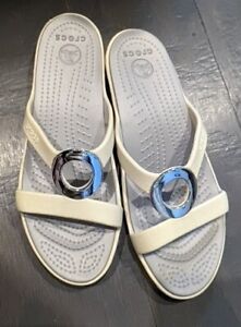 Crocs Sanrah Patent Women's US 10 Sandals Ivory