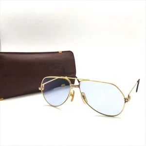 Occhiali da sole Cartier Santos vintage oro a goccia senza lenti condizioni AB da JP - Foto 1 di 8