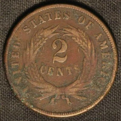 1868 2c Two Cent Piece - Free Shipping USA - Image 1 of 3