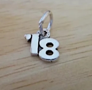 Sterling Silver 9x9mm Small '18 Birth Anniversary Wedding Graduation 2018 Charm - Picture 1 of 3