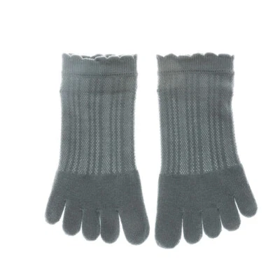 3 Pairs Ladies Girls Toe Socks Five Fingers Hollow Out Solid Ankle Socks Comfort - Image 1 of 4