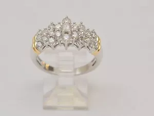 10k Solid Gold 0.83 ct Diamond Cluster Cocktail Ring size 7 DR1 - Picture 1 of 12