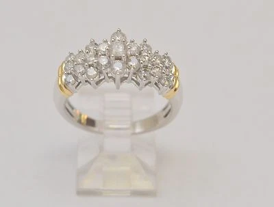 10K Solid Gold Diamond Cluster Cocktail Ring – 0.83 ct, Size 7 DR1 - Image 1 of 4