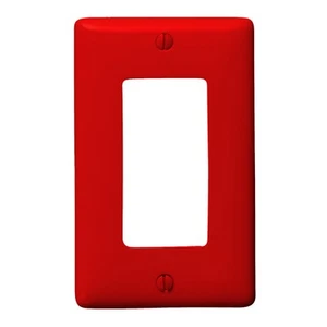 Hubbell NP26R Red 1-Gang Decorator Unbreakable Nylon Standard Wallplate Cover - Imagen 1 de 1