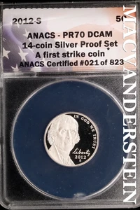 2012-S Jefferson Nickel - ANACS - PR70 DCAM - Scarce No Reserve #SLG865 - Picture 1 of 2
