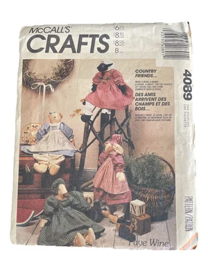 21" Stuffed Bear Bunny Sheep Goose McCall’s 4089 Craft Sewing Pattern Uncut - Image 1 of 3