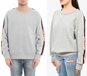 GUCCI Unisex sz XS Gray Striped Logo Sleeve Sweatshirt - Picture 1 of 7