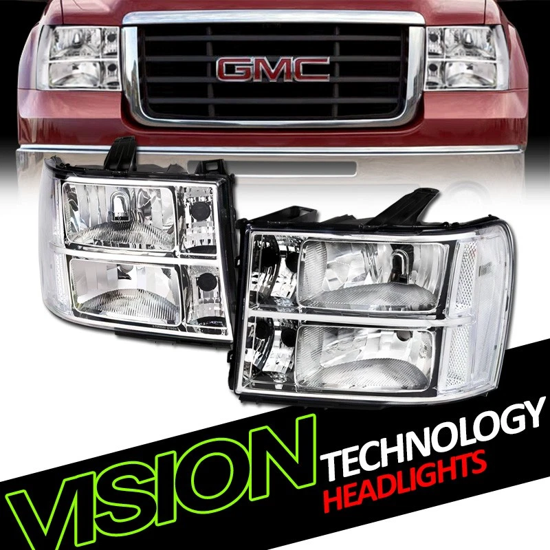 Faros cromados Faros Estacionamiento Señal de giro Nb para 07-14 GMC Sierra Foto 1 de 4