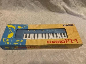 Casio PT-1 Baby Blue  Keyboard Mini Synthesizer Made In Japan Vintage working - Picture 1 of 24