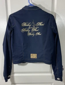 Baby Phat Denim Jeansjacke Damen XL blau Hip Hop y2k Streetwear Logo Taschen - Bild 1 von 18