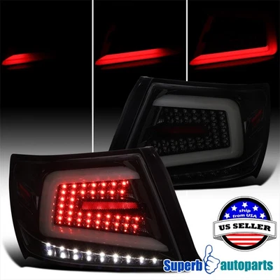 Fits 2008-2014 Subaru Impreza WRX Sequential LED Tail Light Glossy Black Smoke Foto 1 de 4