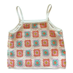 Art Class Girls Granny Crochet Square Tank Top Multicolored Size Medium 7/8 - Picture 1 of 8