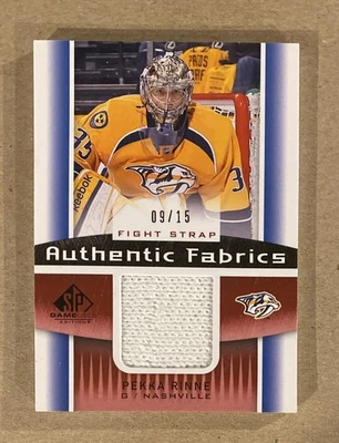 2013-14 SP Game Used Edition Authentic Fabrics Pekka Rinne Fight Strap /15 - Image 1 of 3