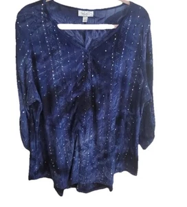 Womens Top Size 2XL navy Dressbarn blouse - Picture 1 of 5