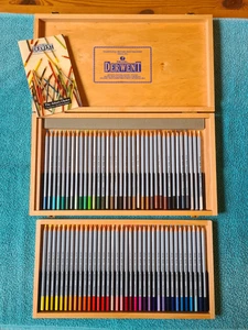 Rexel Derwent, 72 x Aquarellstift Set, in 2 Etagen Präsentation Holzbox - Bild 1 von 6