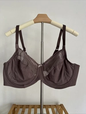 Lilyette Enchantment Unlined Minimizer Sheer Underwire Bra 0434 Mauve/Mocha 42C - Image 1 of 4