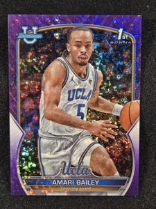 2023 Bowman U Chrome #69 Amari Bailey Purple Sparkle 365/399 UCLA  - Picture 1 of 2