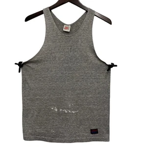 Vintage Nike Gray/Red 80's/90's Womens Single Stitch Gray Tank Top Made in USA L - Picture 1 of 8