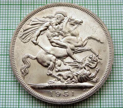 GREAT BRITAIN GEORGE VI 1951 CROWN, FESTIVAL OF BRITAIN, UNC Cover