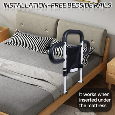 Bed Rail Bed Assist Rail Adjustable Height Anti slip Handrail Assist for Seniors - Image 1 of 4
