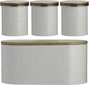 Typhoon Essentials 4pc Jar Set Cream For Bread Tea Coffee Sugar 1401.027 - Picture 1 of 3