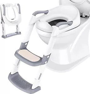 Baby Toilettensitz Trainer mit Treppe WC Lerntöpfchen Toilettensitz Weiß B218 - Bild 1 von 6