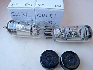 Matched Pair EF92 CV131 Mullard Square Getter New Old Stock Valve Tube F14 - Picture 1 of 2