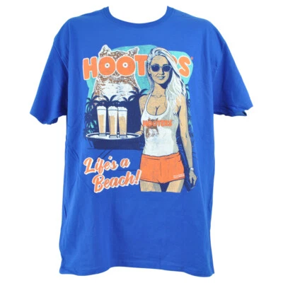 Camiseta Hooters Owl Life's A Beach Girl Cervezas Cuello Redondo Real Adultos Camiseta Foto 1 de 3
