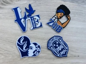 3" Set of 4 Zeta Iron on/Sew on Patch, Embroidered Patch #01 - Picture 1 of 4