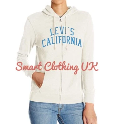 Sudadera con capucha con cremallera gráfica para mujer Levi's California (blanca) Foto 1 de 4