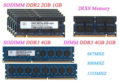 Nanya 4GB 2GB 1GB DDR2 DDR3 arbeitsspeicher Laptop Notebook SODIMM Ram Lot Hot - Image 1 of 4