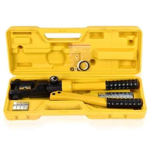 12T Hydraulic Crimping Tool 0.55 inch Stroke Hydraulic Lug Crimper w/8 Dies - Picture 1 of 7