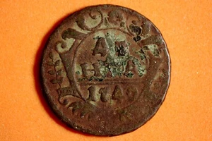 1740 Russia Denga Copper Coin #M19345 - Picture 1 of 2