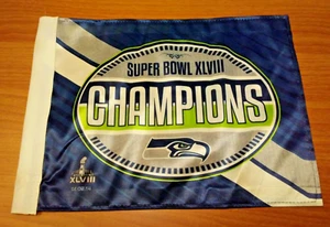 Seattle Seahawks 2014 Super Bowl XLVIII Champions Small Flag 11.5" x 15.5" - Picture 1 of 20