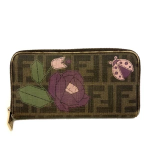 FENDI Zucca Flower Ladybug Print PVC Zip Around Long Wallet MultiColor/8BD1045 - Picture 1 of 8