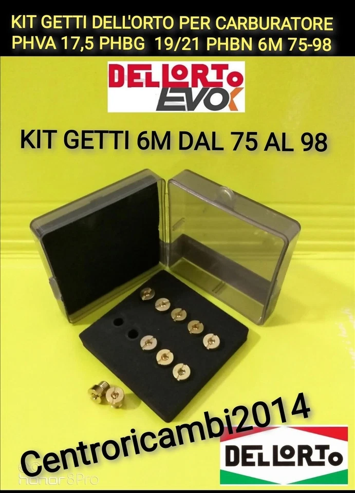 EVOK PER DELL'ORTO KIT GETTI DELL'ORTO PER CARBURATORE PHVA 17,5 PHBG 19/21 F12 6M 75-98 KTM LEM