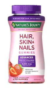 Nature's Bounty Hair Skin and Nails Advanced 230 Gummies 6,000 mcg Exp 03/26 - Picture 1 of 5