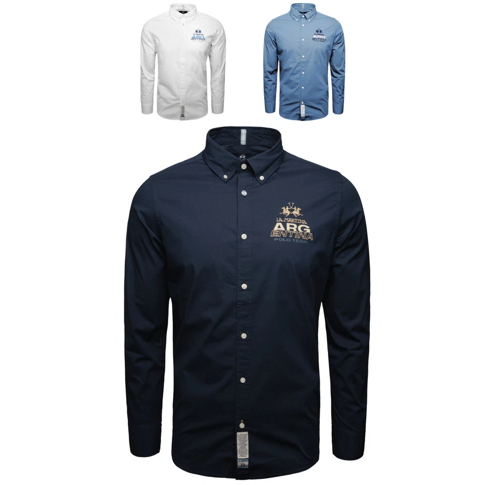 La Martina MAC601 Camicia Uomo Abbigliamento Da Affari Completo Camicia Casual - Immagine 1 di 1