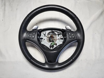 2008 - 2010 BMW 328i 335i M3 Black Leather Steering Wheel w/ Paddle Shifters  - Image 1 of 4