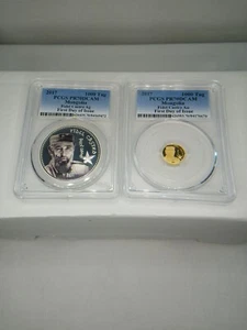 2017 Mongolia Fidel Castro .999 Gold & Silver 2 Coin Proof Set PCGS PR70 - Picture 1 of 6