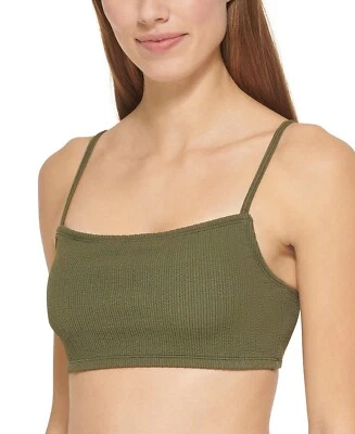 Nuevo Top de Bikini DKNY Para Mujer Verde Texturizado Verde Oliva Talla Pequeña Nuevo con Etiquetas Foto 1 de 3