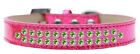 Two Row Lime Green Crystal Size 16 Pink Ice Cream Dog Collar