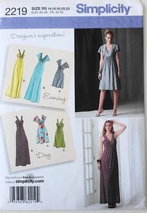 Simplicity 2219 Misses Knit Dresses 2 Lengths Sewing Pattern Sz 12-22 - Picture 1 of 1
