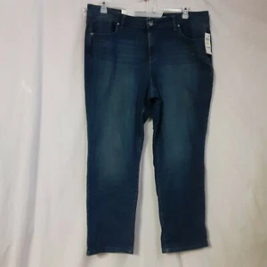 Style&Co Womens Plus 18W Blue Mid Rise Denim Boyfriend Ankle Jeans - Picture 1 of 6