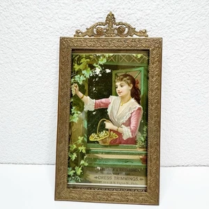Vintage Ornate Brass Frame with Partridge Richardson Bee Hive Stores Flyer - Picture 1 of 7