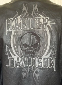 Giacca pelle nera Harley-Davidson uomo Rockhound Willie G teschio M 97037-08VM - Foto 1 di 11