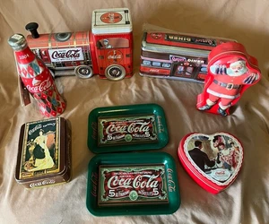 Lot If 8 Coca Cola Vintage Tins Christmas/Every Day - Picture 1 of 24