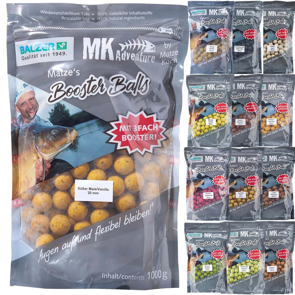 Balzer Matze Koch`s MK Booster Balls 20mm Boilie | Alle Sorten | 1 kg Bolies - Bild 1 von 1
