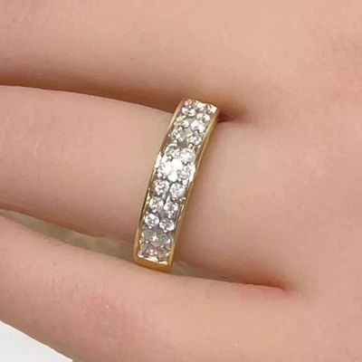 Diamond Eternity Ring Size  N 1/2  9ct Gold 3.2grams - 4.2 mm Wide - Image 1 of 4