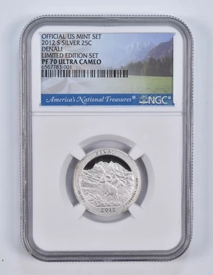 2012-S Silver PF70 ANT Denali Quarter Limited Edition NGC *6910 - Image 1 of 4